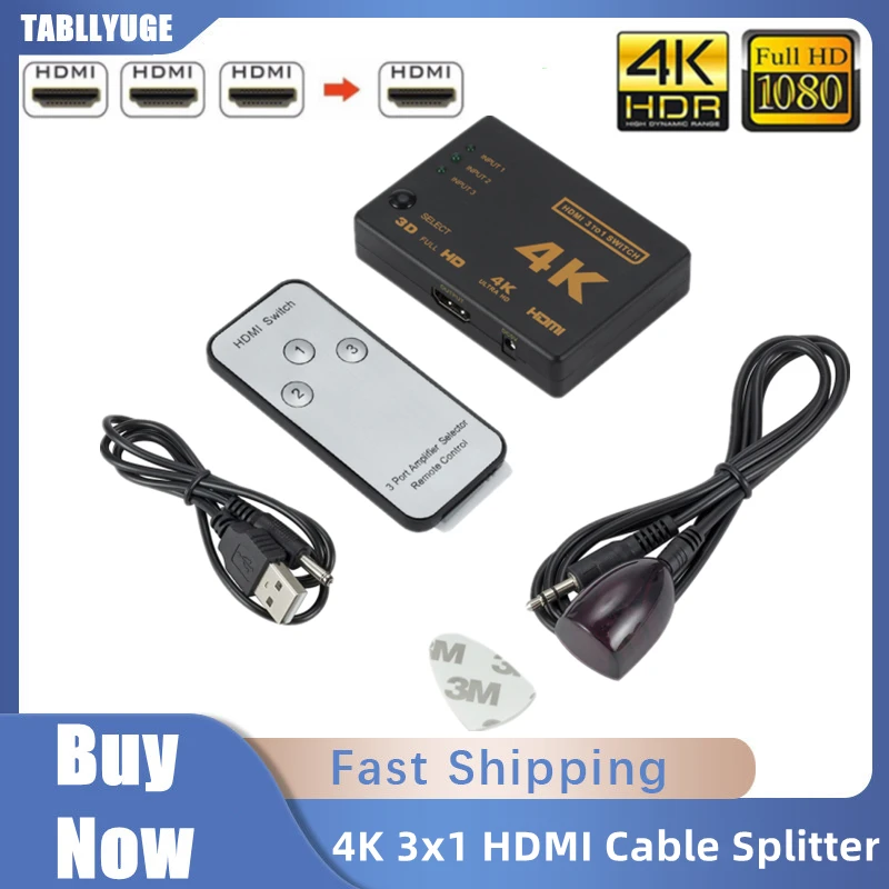 Esports Gaming Hub - Commutateur 4K compatible HDMI, 3 en