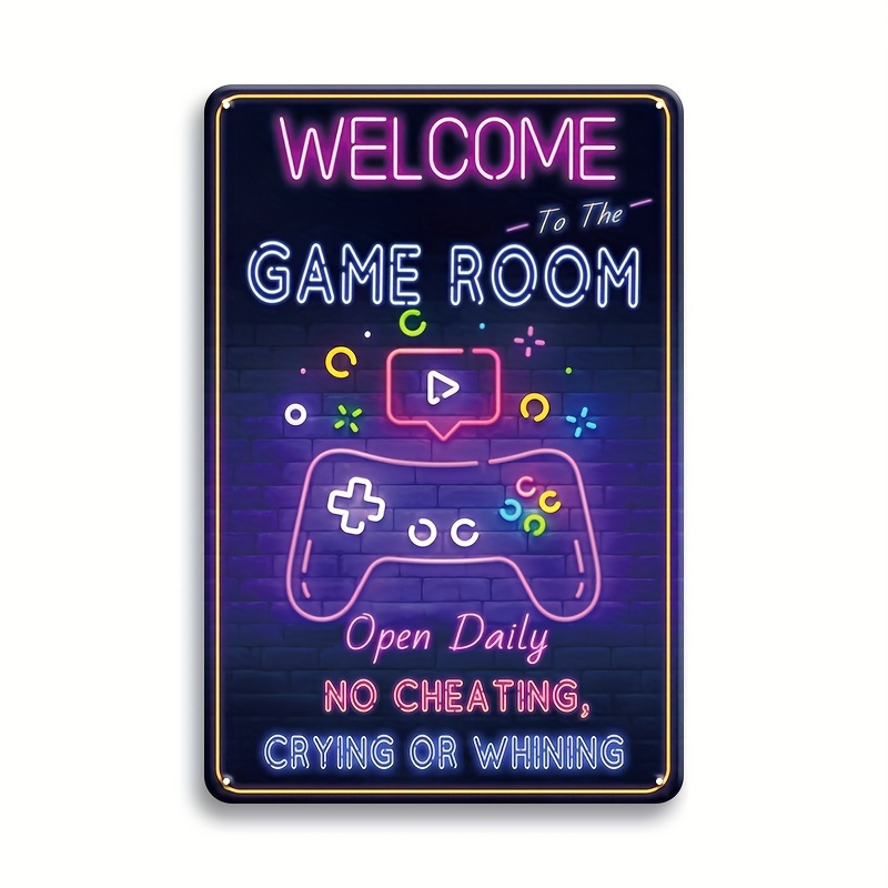 Video Gaming & Esports Usd Acc - Panneau métallique de bienvenue dans la