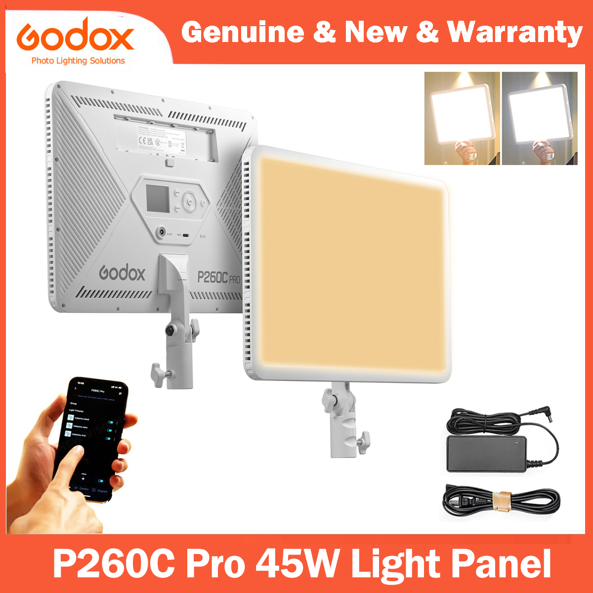 Led Light Panel Stream - Godox P260C Pro panneau lumineux vidéo