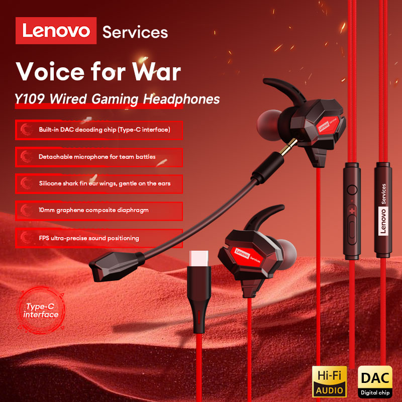 Esports Gaming Gear - Casque de jeu filaire Lenovo Y109,