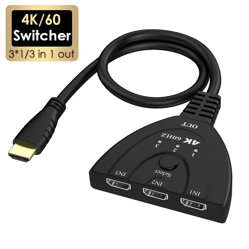Esports Gaming Hub - Mini commutateur HD 3 ports 4K