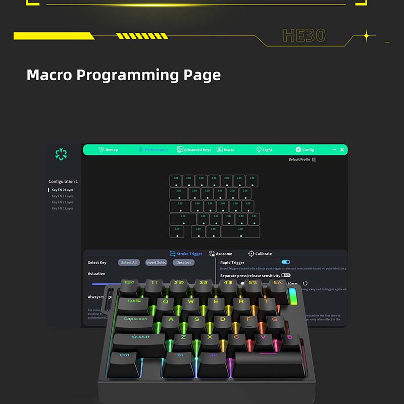Clavier de jeu mécanique HE30, - Esports In Gaming avis et prix