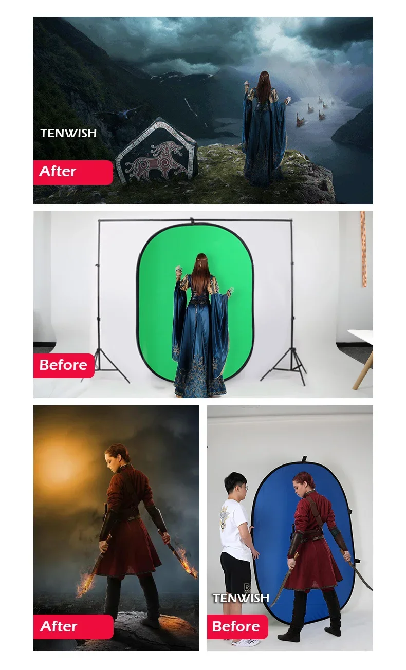 TENWISH 100*150 cm/200*150 cm  - Green Screen Collapsible avis et prix