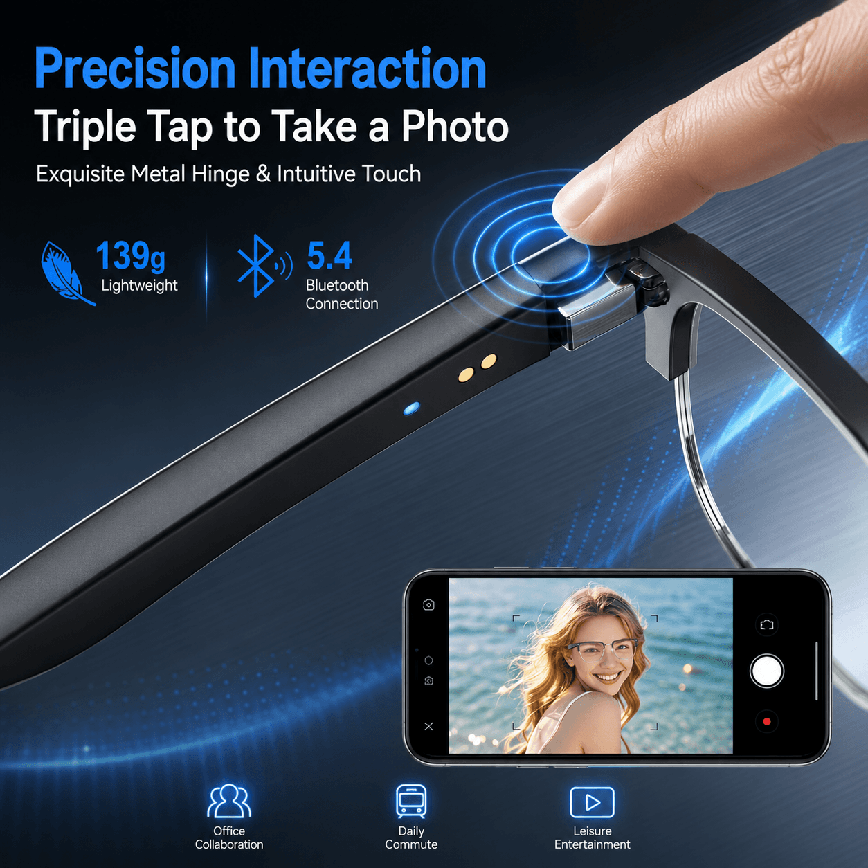 Lunettes intelligentes Bluetoo - Gaming Glasses Blue avis et prix