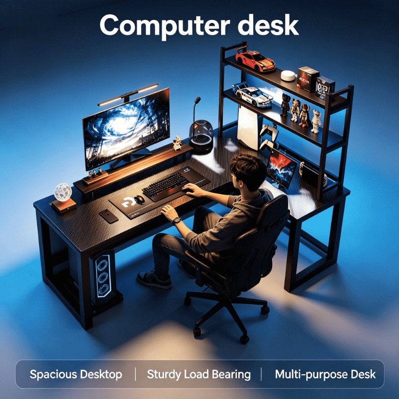 Bureau d'angle en L réglable e - Esports Gaming School avis et prix